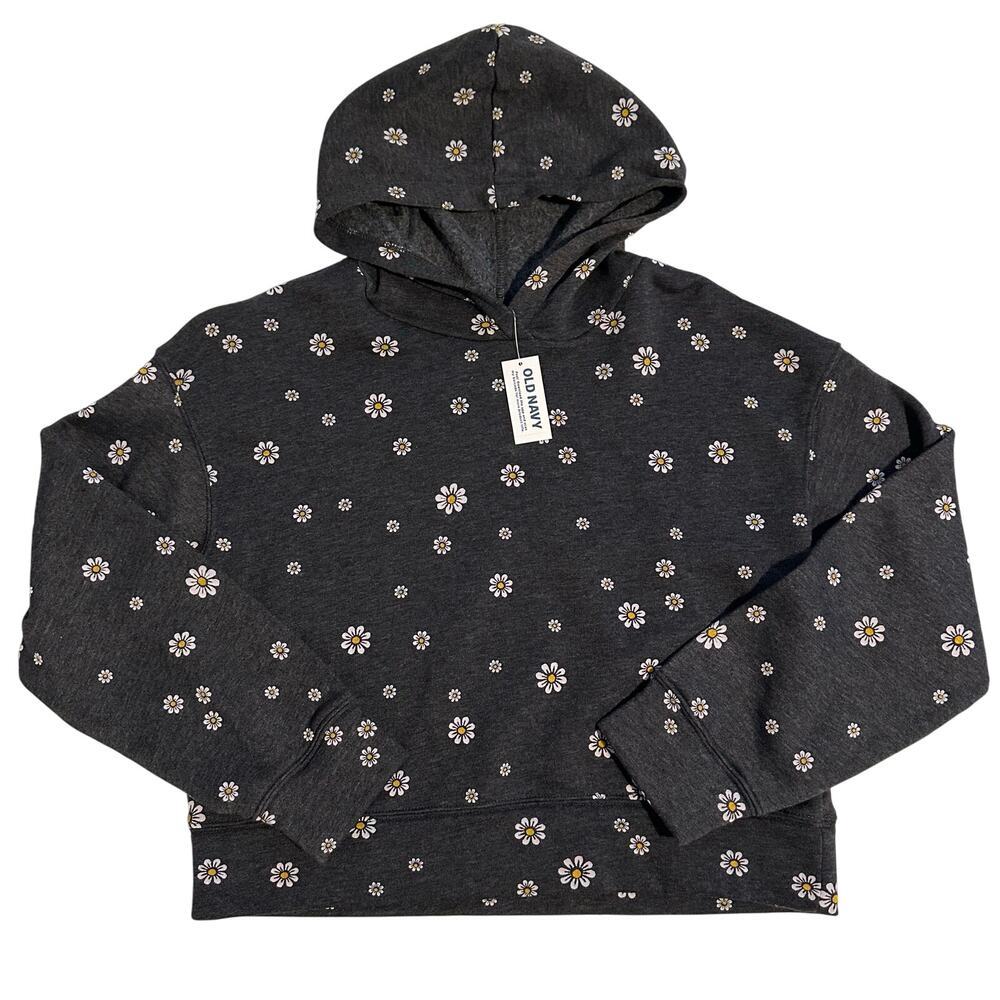 NWT Old Navy Daisy Hoodie Sweatshirt Girls Large